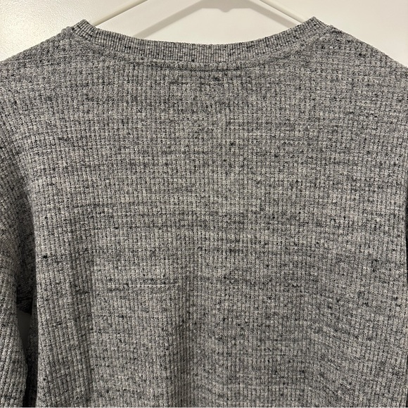 Roots Heathered Grey Organic Cotton Henley Long Sleeve T-shirt Size Extra Small - Picture 10 of 12